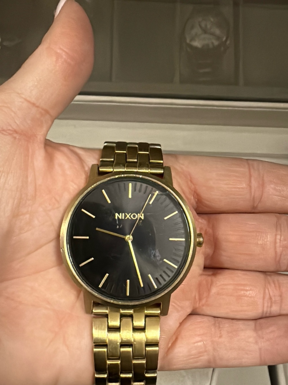 Nixon Gold and Black Classic Bracelet Watch